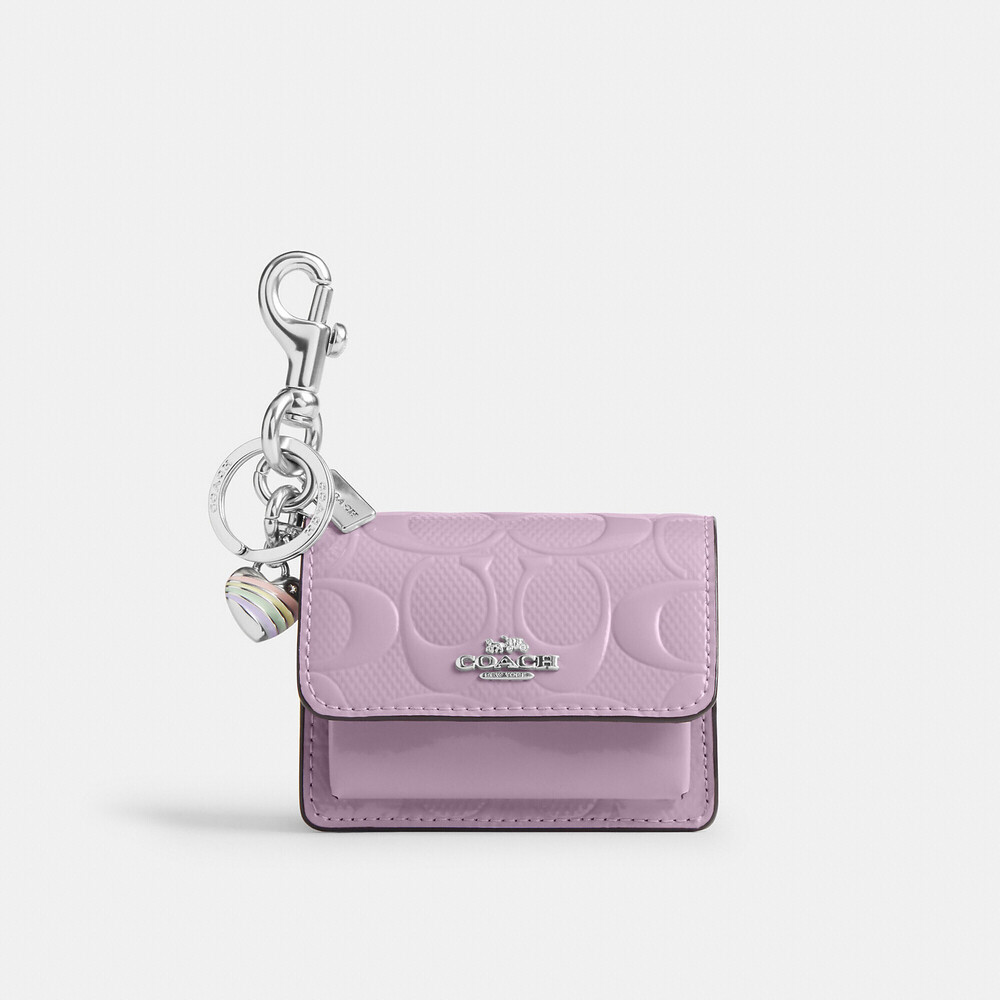 Coach Outlet Klare Bag Charm In Signature Leather With Heart Charm NWT
